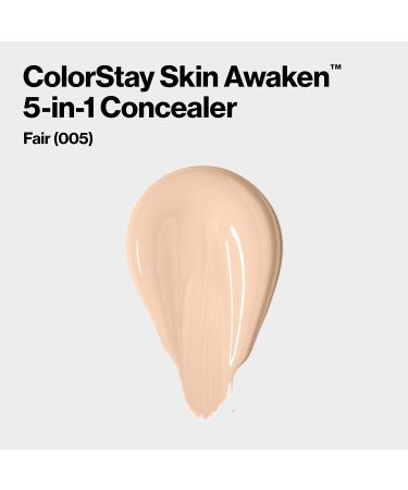 Revlon ColorStay Skin Awaken 5-in-1 Concealer - Lightweight Longlasting Face Makeup with Caffeine & Vitamin C for Imperfections & Dark Circles - 005 Fair 0.27 fl oz - Buy Online on GoSupps.com
