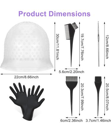 HEQU Hair Coloring Highlighting Dye Cap 5 Pcs Highlights Hair Dye Kit Include Reusable Hair Highlight Cap with Hook Needle Hair Dye Brush Set for DIY Salon Hair Coloring Dye Tools - Buy Online on GoSupps.com