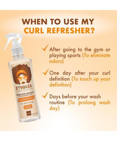 ETNIKER Curl Refresher Spray. Curly & Wavy hair. Revive & Refresh. Coconut Flaxseed Shea Butter & Rambutan Seed Extract| Free from Silicones Oils Alcohol Parabens. Size: 10.14 fl oz (300 ml) - Buy Online on GoSupps.com