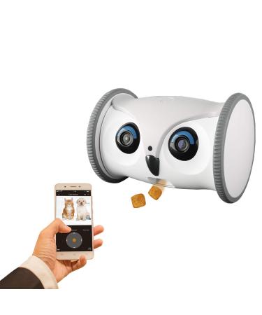 SKYMEE Owl Robot: Mobile Full HD Pet Camera with Treat Dispenser, Interactive Toy for Dogs and Cats, Remote Control via App