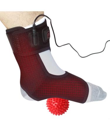 Creatrill Heated Achilles Tendonitis / Plantar Fasciitis Foot Ankle Wrap With 3 Level Controller, Pad for moist heat Therapy, injuries Pain Relief for Sprains, Strains, Arthritis, Torn Tendons