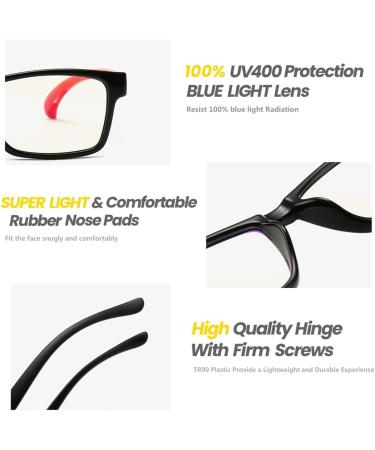 Tofox Anti Blue Light Glasses for Kids | Clear Lens Retro Reading Eyewear for Girls & Boys - Color 4 - Buy Online on GoSupps.com
