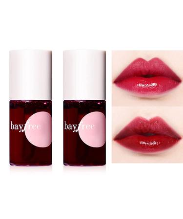 Beliky Girl 2 Pieces Lip and Cheek Paint Moisturizing Lip Gloss Makeup Lipstick Durable Waterproof Mini High Color Rendering Silky Lip Balm Watermelon and Cherry