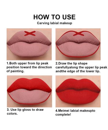 HAOYA Matte Ruby Red Lip Liner & Lipstick Set | Long-Lasting & Waterproof | 24H Matte Liquid Lipstick | Kit for Bold Lips - Buy Online on GoSupps.com