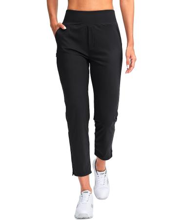 YYV Women's Golf Pants | Stretch Ankle Pants with Pockets | High Waist Dress Pants for Yoga & Business | Black - Medium - Buy Online on GoSupps.com