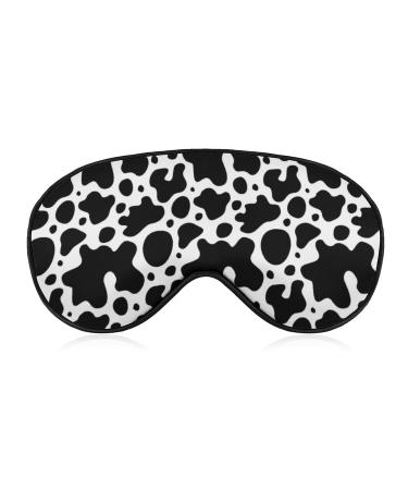 White Milk Cow Print Sleep Mask for Women Adjustable Sleeping Eye Shades Cover with Elastic Strap