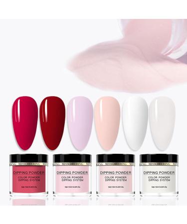Roseflower Dipping Powder Nails Kit - 6 Colors Nude Dip Powder Starter Set with Base & Top Coat - DIY Salon Quality Manicure at Home - Buy Online on GoSupps.com