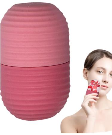 Ice Face Mold - Face and Body Roller Ice Cube Roller Reusable Silicone Ice Facial Roller | De-Puff Eye Bags Facial Beauty Roller Skin Care Tools Facial Tool for Double Chin Eyes Neck Tightening Pink - Buy Online on GoSupps.com