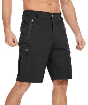 LVCBL Men's Shorts Hiking Pants Men's Short Pants Lightweight Quick-drying Cargo Pants L Black