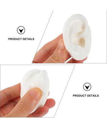ibasenice Silicone Ear Model: Soft Silicone Artificial Ear Model for Jewelry Earrings Display 1 Pair White - Buy Online on GoSupps.com