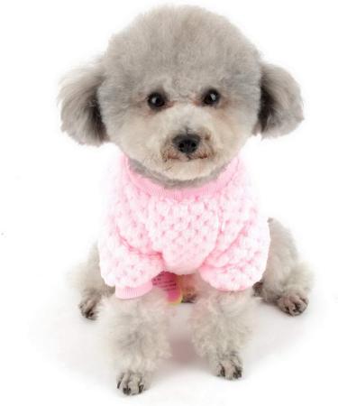 Zweitea Pink Fleece Dog Sweater for Small Dogs - Warm Soft Winter Jacket for Puppies & Cats - XL Size - Buy Online on GoSupps.com