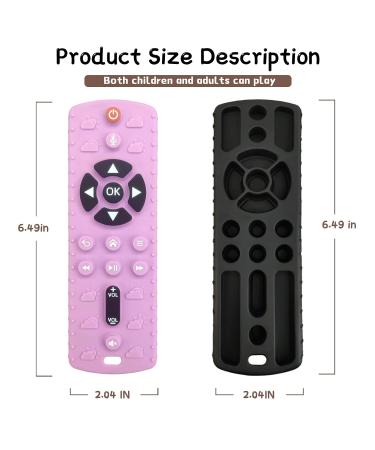 FATEORT Silicone Baby Teething Toys 2-Pack | Pressable Remote Control Shape | Boys Girls 3 Months+ | Relief for Teething Gum | Black - Buy Online on GoSupps.com