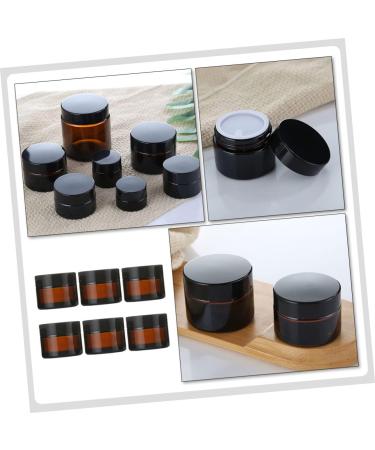 Angoily 6 Sets Cream Bottle Eye Cream Bottle Airless Clear Container with Lid Clear Jars Clear Round Jars Shot Glass with Lid Lotion Sample Cosmetic Travel Brown Glass With Cover - Buy Online on GoSupps.com