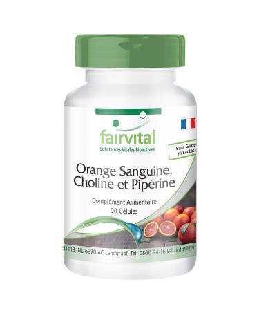 Fairvital | Blood orange, choline and piperine - 90 capsules - for 3 months - quality controlled and high dose - 100% vegan -