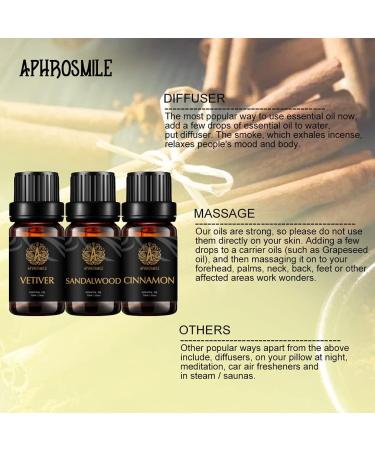 Therapeutic-Grade Aromatherapy Essential Oils Set Sandalwood Cinnamon Vetiver Essential Oils Set 100% Pure Aromatherapy Essential Oils Kit for Diffuser Massage Humidifier 3x10ml - Buy Online on GoSupps.com