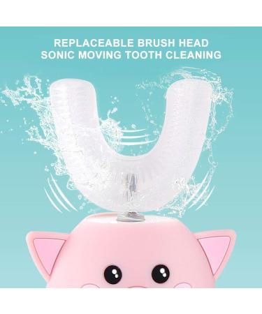 Children's Electric Toothbrush - U Form Head Waterproof Sound Function for Ages 2-12 - Pink - IPX7 1 Pack - Buy Online on GoSupps.com