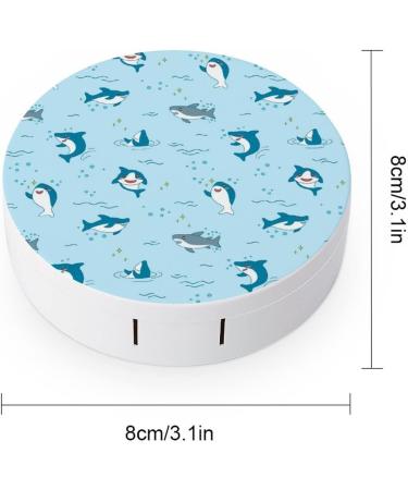 Cute Funny Sharks Contact Lens Kit - Round Storage Box with Mirror | International Shipping Available - Buy Online on GoSupps.com