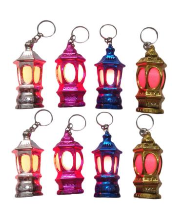FRCOLOR LED key trailer lantern 20 pieces portable mini-lantern design key rings Ramadan gifts (random color)