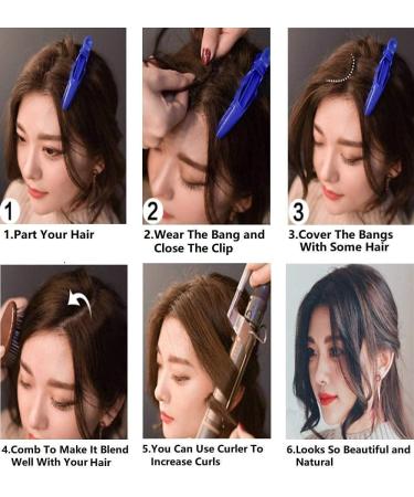 2PCS Light Brown Side Bangs 100% Human Hair Clip-in Fringe Extensions - Buy Online on GoSupps.com