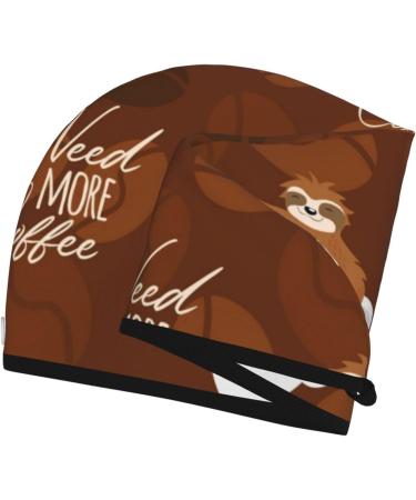 Sloths Need More Coffee Microfiber Hair Towel - Soft Super Absorbent & Quick Dry Wrap for Long Curly Thick Hair - Buy Online on GoSupps.com