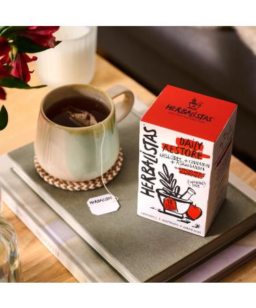Herbalistas Daily Restore Tea | Apple Cider Cinnamon & Ashwagandha Herbal Infusion | 18 Tea Bags, 40g - Buy Online on GoSupps.com