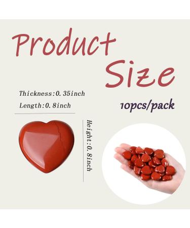 MAIBAOTA Red Jasper Healing Crystals Gemstones Pocket Gifts Heart-Shaped Nature Spiritual Energy for Women Men Reiki Divination Balancing Yoga Meditation 10PCS - Buy Online on GoSupps.com