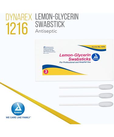 Dynarex Lemon-Glycerin Swabsticks - Soothing Dry Mouth Relief - 75 ct Box - Buy Online on GoSupps.com