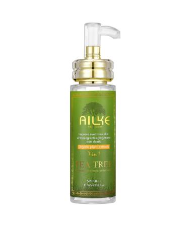 AILKE BOOST LUSTER AILKE Tea Tree Oil Whitening Serum deep clean skin reduces acne pimples dark spots with vitamin ECB3 antiaging even skin tone for face and body 100 ml Pack of 1 1 copy