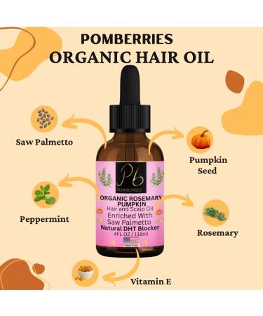 Organic Hair Growth Oil 4 fl oz - Rosemary & Saw Palmetto | Natural DHT Blocker Reduces Hair Loss Strengthens Roots | Unscented All Hair Types Unisex - Buy Online on GoSupps.com
