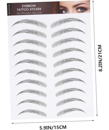 FOMIYES 12 Sheets Waterproof Eyebrow Stickers Stickers Hair Imitation Eyebrow Sticker Artificial 1 count (Pack of 1) Black - Buy Online on GoSupps.com