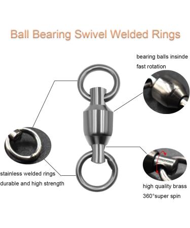 PHECDA PROFLY Stainless Steel Ball Bearing Swivel with Welded Rings - Size 0#-10# (20lb-480lb) - 25 Pcs for Fishing - Durable & Corrosion Resistant - Buy Online on GoSupps.com