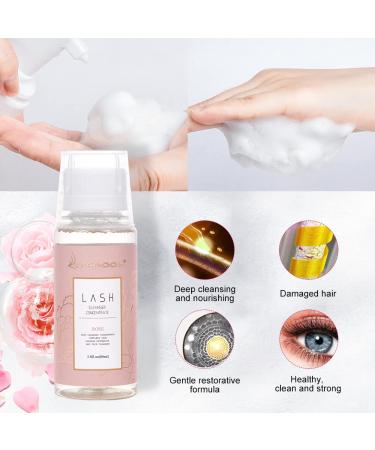 Lunamoon Eyelash Shampoo Concentrate 80ml | Clean & Nourish Your Lash Extensions | Includes 120ml Bottles & 4 Cleaning Brushes - Rose80 - Buy Online on GoSupps.com