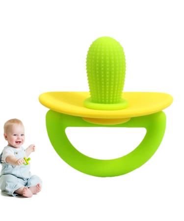 Baby Kielzeiten Bite Ring - Soft Silicone Anti-Stress Teether for Babies & Toddlers - Cactus Design in Richolyn Gr n/Yellow - Buy Online on GoSupps.com