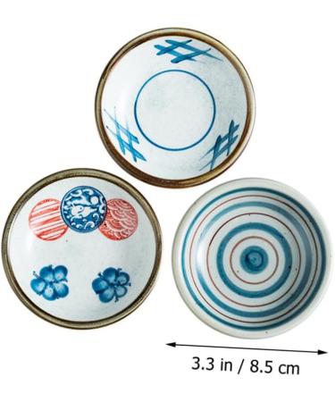 3pcs Japanese Sauce Dish Soy Dip Dish Small Vinegar Bowls Round Seasoning Dish Condiment Dish Pinch Bowls Trifle Bowl Chips and Dip Serving Dish Small Ceramic Bowls Snack re-usable 8.5x8.5CM Blue - Buy Online on GoSupps.com