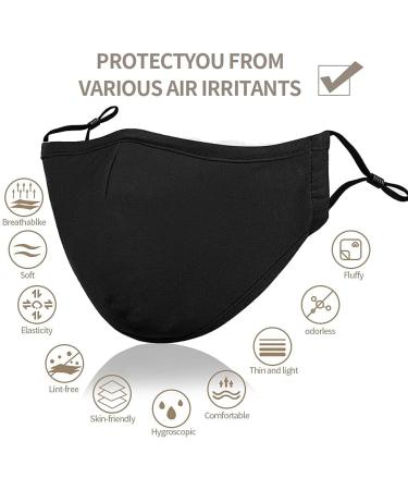 YYTDAISHU 6 Pack Black Reusable Breathable Cloth Face Protection | Adjustable Washable Fashion Cover for Men and Women - 6pcs - Buy Online on GoSupps.com
