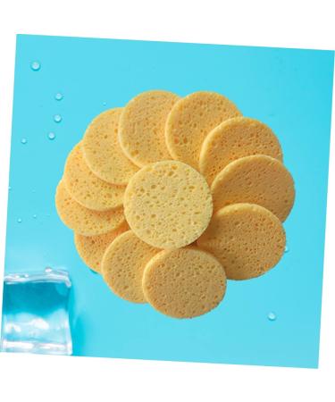 50 Pack Yellow Round Compressed Makeup & Bath Sponges - Face Wash, Body Cleansing, Exfoliating Loofah Kit - Buy Online on GoSupps.com