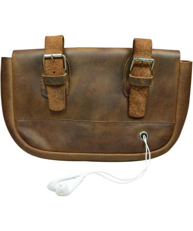 Hide & Drink Durable Leather Reflective Bike Pannier - Bourbon Brown - Buy Online on GoSupps.com