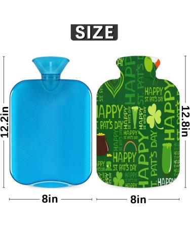 Cozy St. Patrick's Day Heat Bottle with Fluffy Cover - 2L Cloverleaf Design for Pain Relief - Buy Online on GoSupps.com