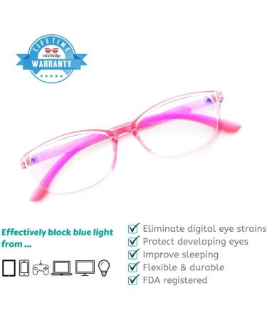 Mind Bridge Blue Light Blocking Glasses for Kids & Teens - Anti-Glare Protection Eyewear for Gaming & Screen Time (Pink - Buy Online on GoSupps.com