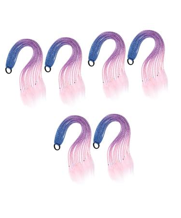 minkissy 3 Sets Curly Wig Human Hair Colorful Wigs Hair Ties Kids Hair Braided Wig Hair Extensions Colored Micro Braid Hair Wig Ponytail Hair Tie Girls Ring Pigtails Ponytail Holder Ring