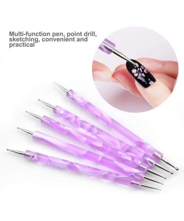 AvoDovA 5 Pcs Nails Dotting Pen Double Ended Marbleizing Dotting Painting Pen Painting Dotting Detailing Pen Nail Art Point Drill Drawing Manicure Dot Tool for Embossing Pattern Clay Sculpting - Buy Online on GoSupps.com