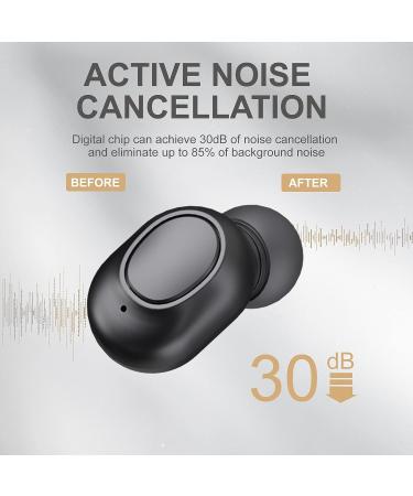 Rechargeable Digital Hearing Aids for Seniors with LED Display and Charging Case - Black - Buy Online on GoSupps.com