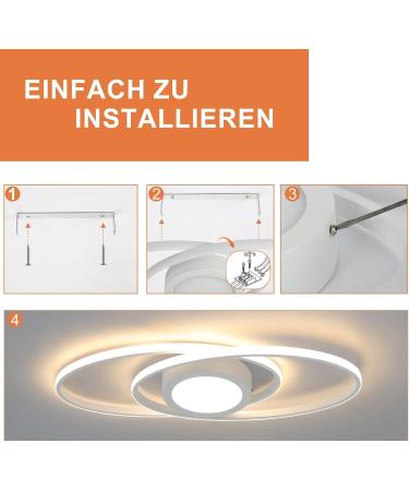 48W Dimmable Glitter LED Ceiling Lamp - Modern White Lighting for Living Room Bedroom & Office with Remote Control (3000K-6500K) - Buy Online on GoSupps.com