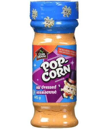 Club House Quality Natural Herbs & Spices Popcorn Seasoning All Dressed 145g Case Pack 6 Count