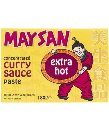 Maysan Extra Hot Curry Sauce Paste Concentrated 180g Pack of 3 - Spicy and Intense Curry Taste - Convenient Pack for Home Cooking - Buy Online on GoSupps.com