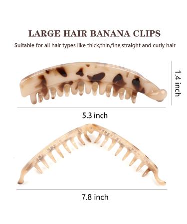 6 Pcs Large Banana Clips - Non-Slip Strong Hold Hair Clips for Thick and Fine Hair - Women and Girls - Black, Brown, Leopard - Buy Online on GoSupps.com