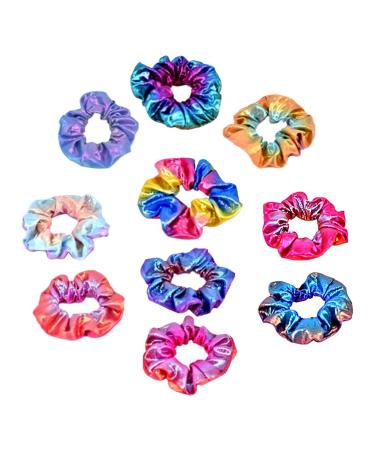 10 Rainbow Metallic Hair Ties for Women - Elastic Rubber Band Hair Bands - International Shipping Available - Buy Online on GoSupps.com