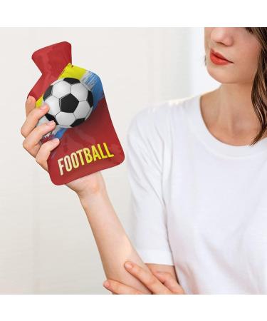 Football Hot Water Bottle with Plush Cover - Hand Warmer for Adults & Children | 26.5x15.3cm - International Shipping Available - Buy Online on GoSupps.com