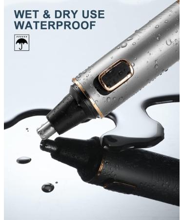 Painless Nose Hair Trimmer for Men 2023 | Dual Edge Blades, Waterproof & Powerful Motor | Grey Gold - Buy Online on GoSupps.com