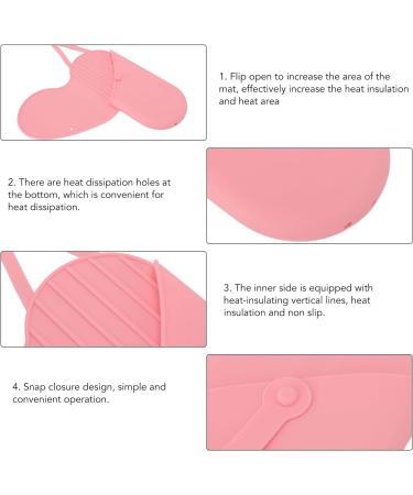 Gernie Heat Resistant Pouch for Hair Straighteners - Portable Thermal Insulation Bag for Travel - Anti-Scalding Silicone Cushion - Pink - Buy Online on GoSupps.com